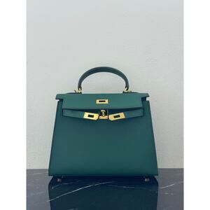 Emerald Green “Kelly-Style” Top Handle Bag
